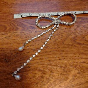 Rhinestone Bow Pin